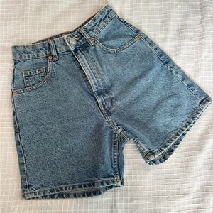 Zara Classic High-Rise Light Blue Denim Shorts